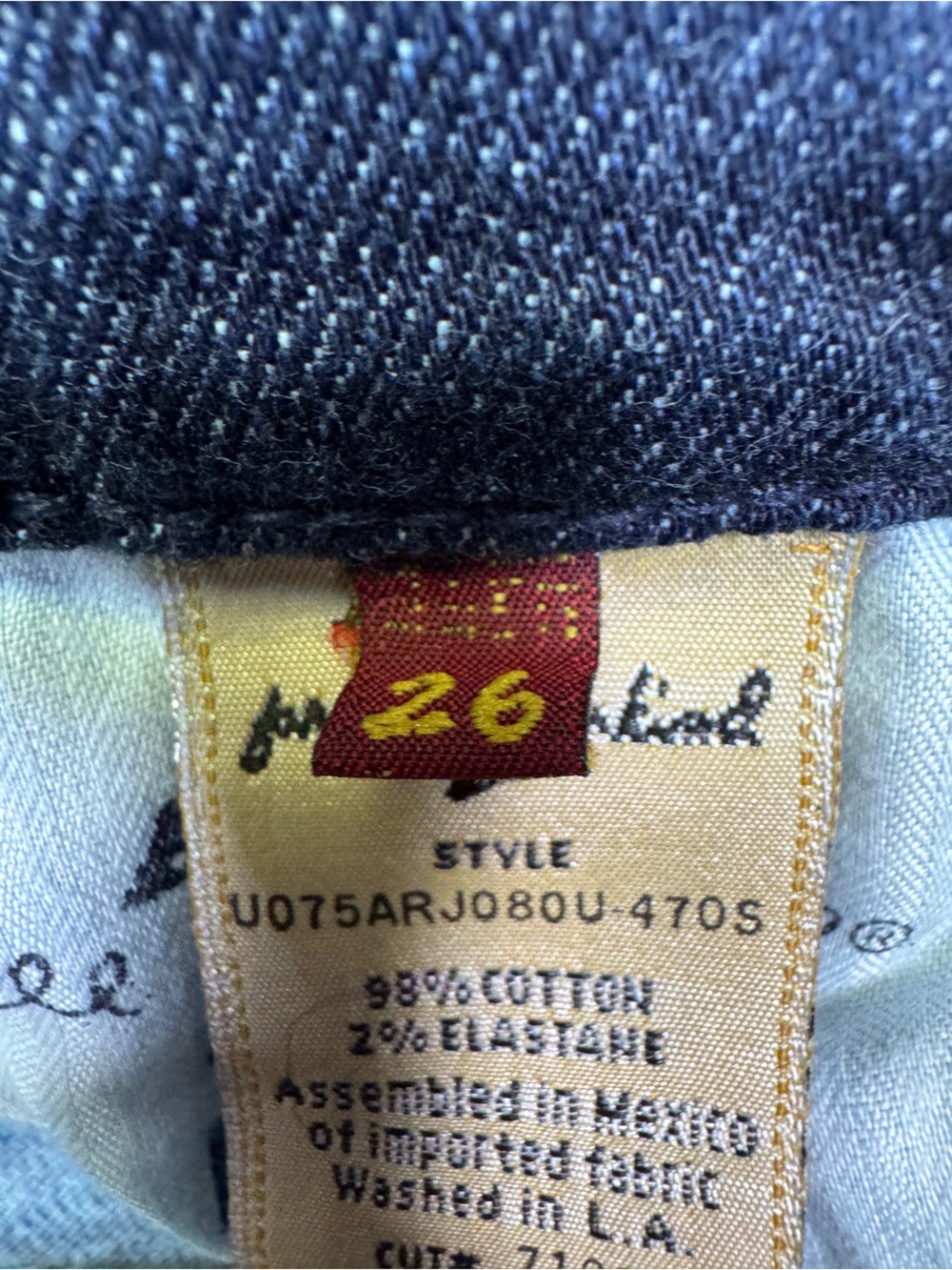 7 For All Mankind Bootcut Jeans Sz 26 Dark Wash Rare Pocket Detail - Picture 10 of 14